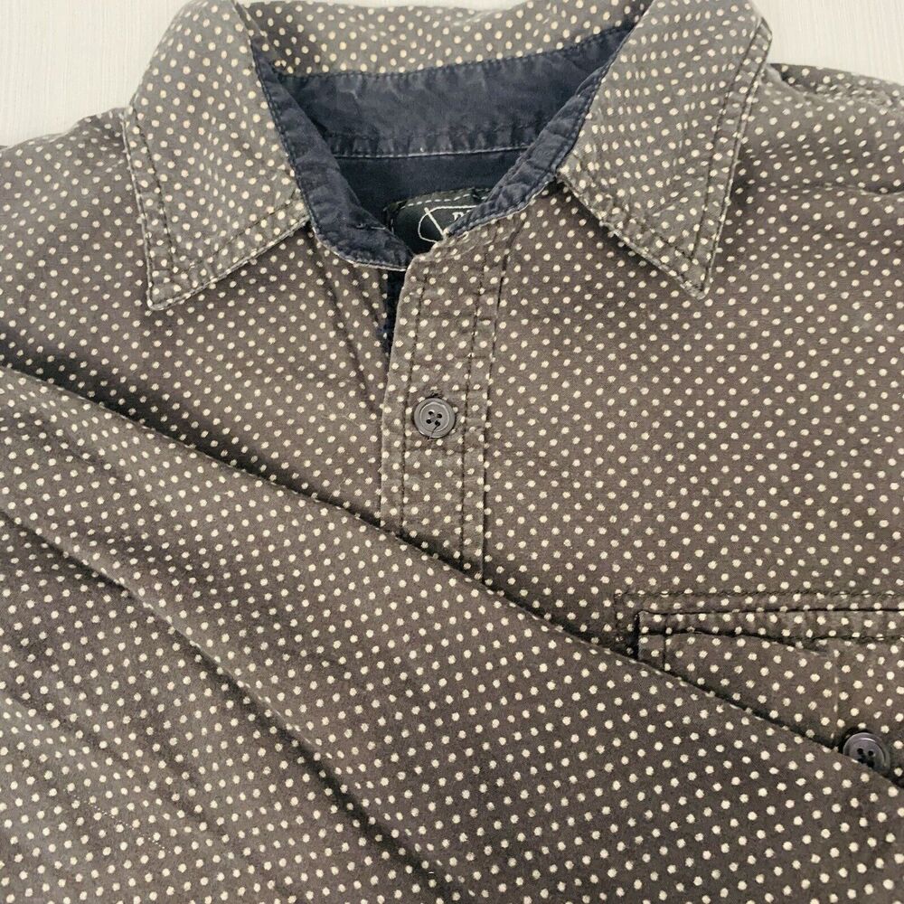 Broken Threads‎ Size L Long Sleeve Button Down Classic 2-pocket Shirt,Dark Brown